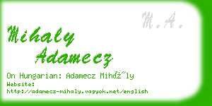 mihaly adamecz business card